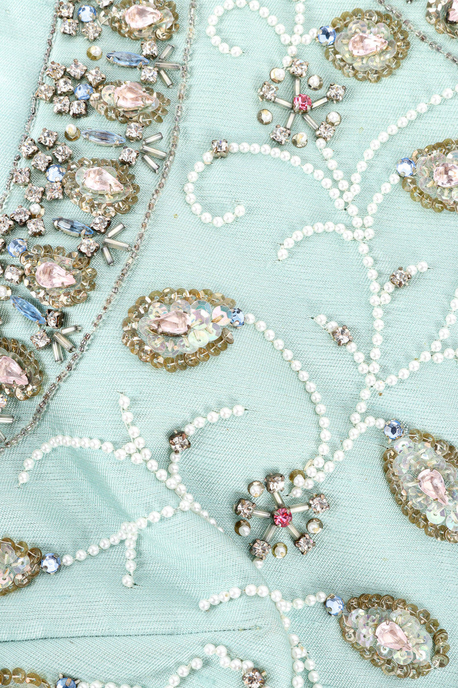 Vintage Dynasty Floral Beaded Vest Top beadwork closeup @recess la