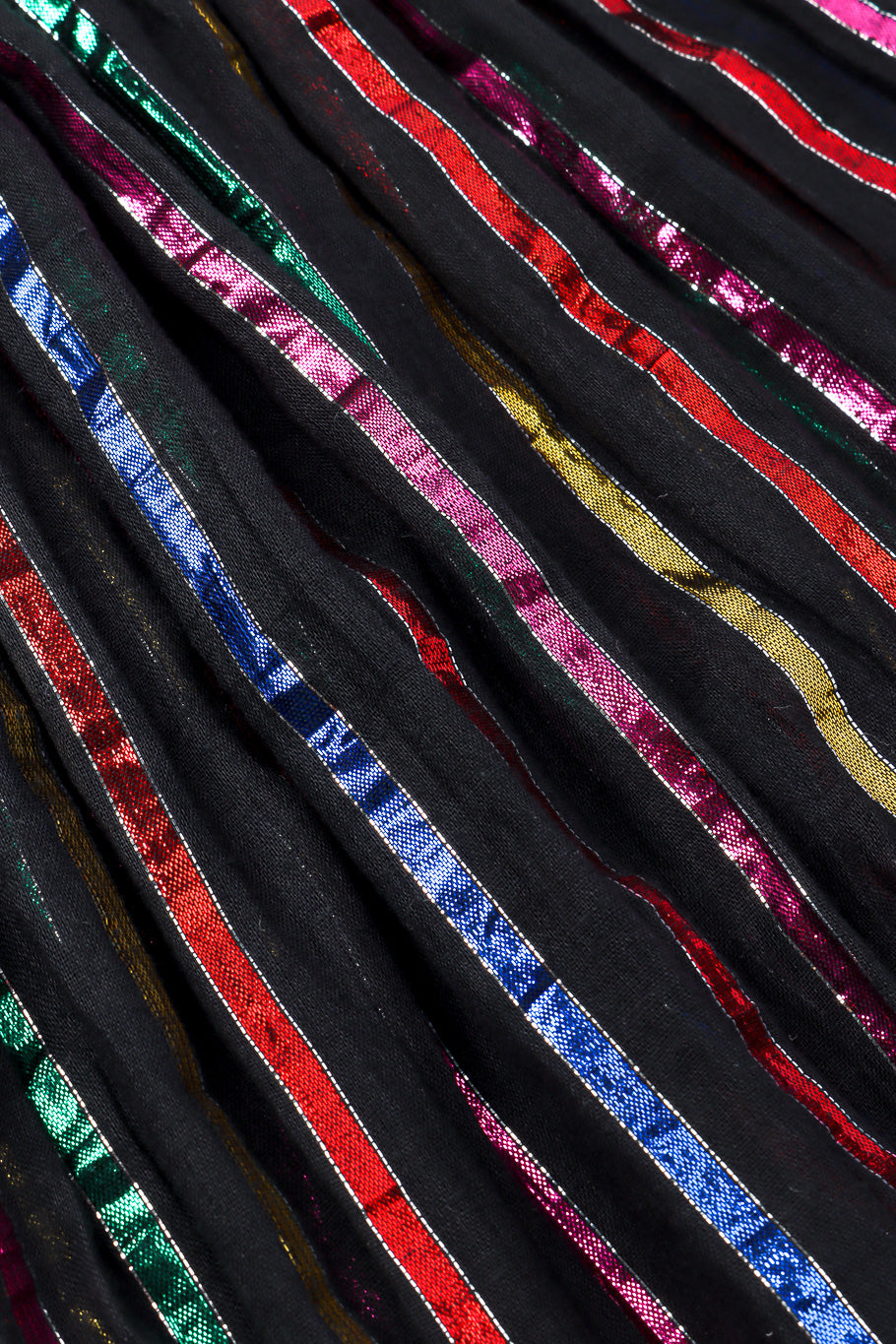 Vintage Interconnection Metallic Stripe Balloon Pants fabric closeup @Recessla