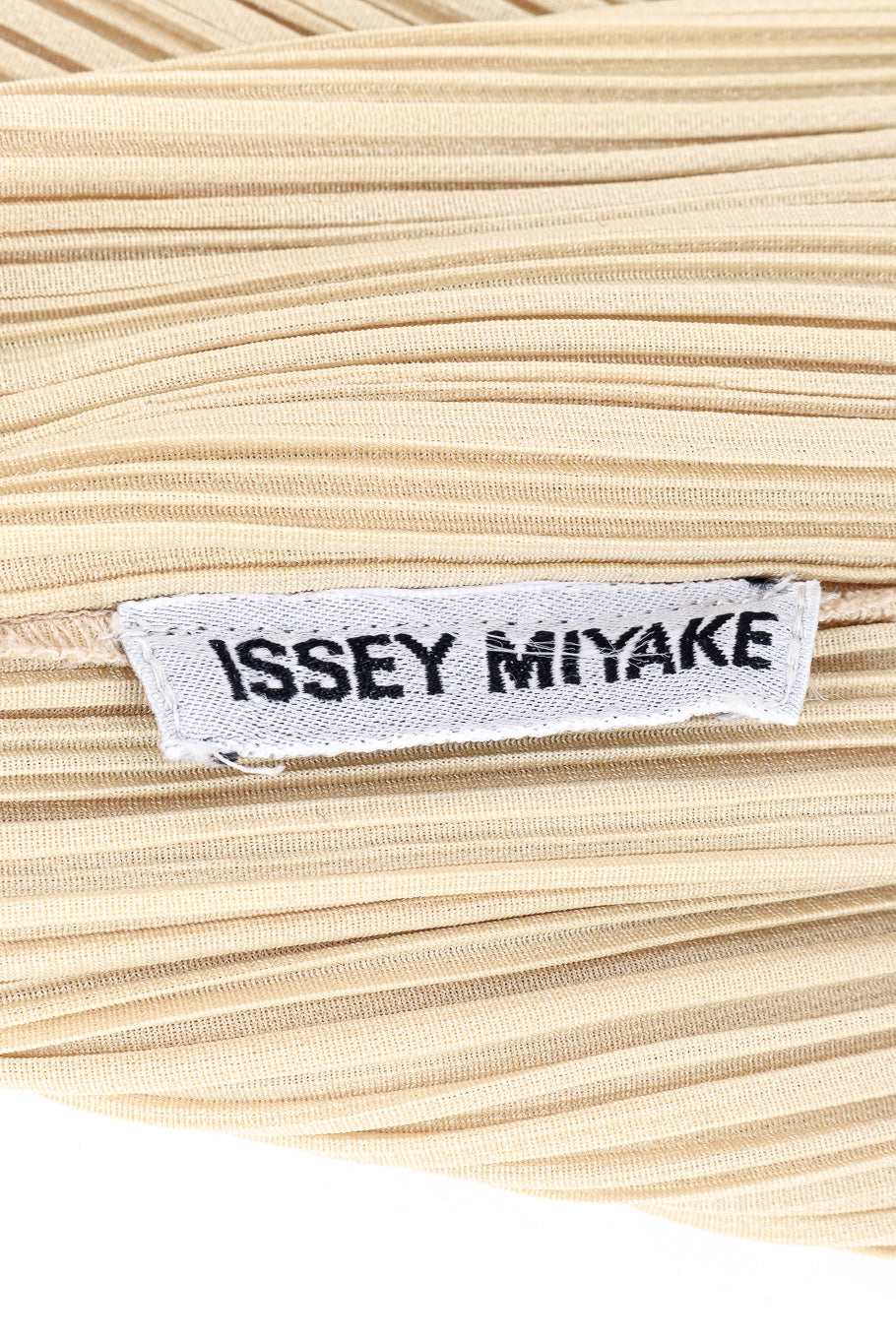 Pleats Please Issey Miyake Pleated Two Piece Set top label closeup @Recessla