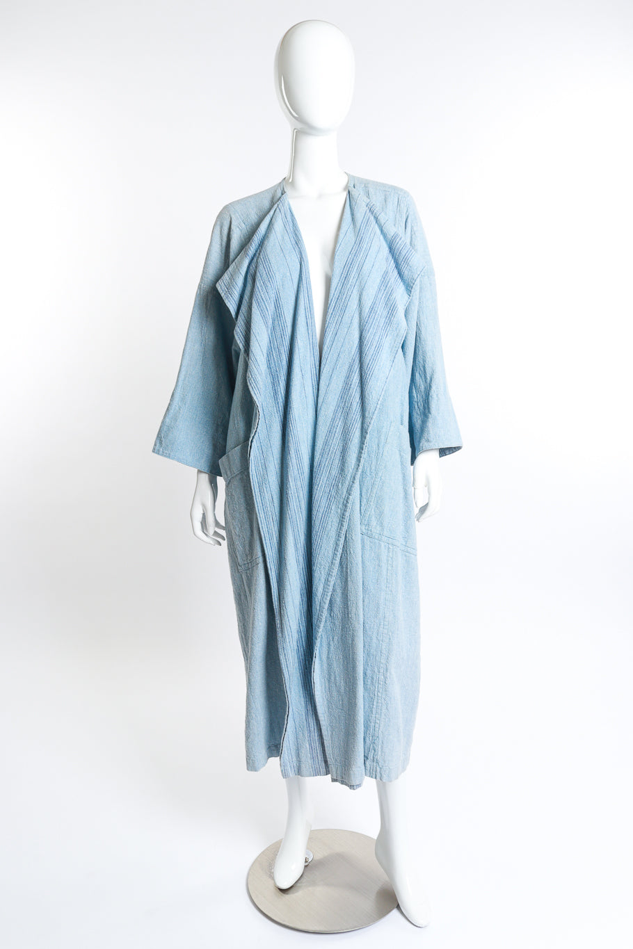 Vintage Issey Miyake plantation raw cotton duster as worn closed on mannequin @RECESS LA