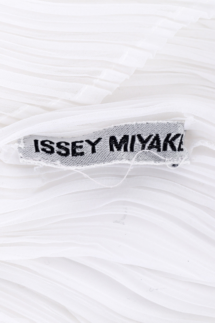 Issey Miyake Sheer Crepe Top label closeup @Recessla