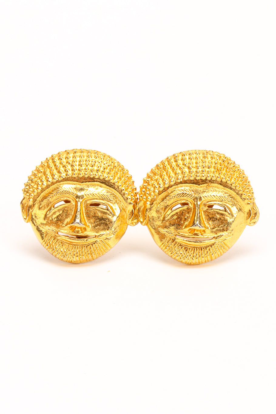 Mask earrings by Isabel Canovas on white background side by side @recessla