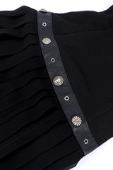 Vintage John Murrough Studded Maxi Dress leather trim closeup @Recessla