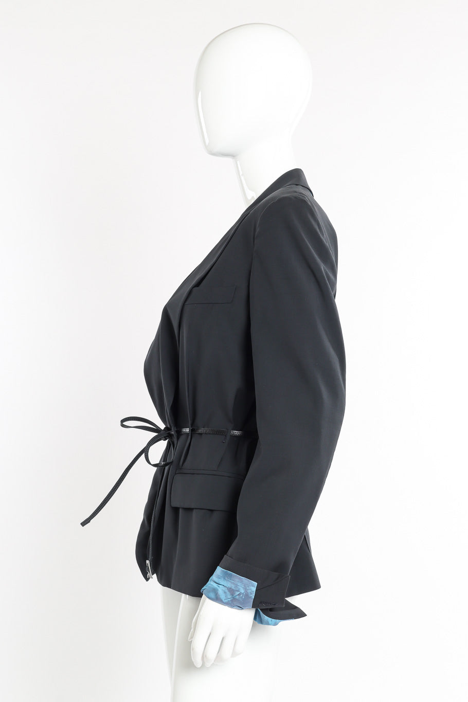 2005 S/S Pleated Drawstring Blazer by Jean Paul Gaultier on mannequin side @recessla