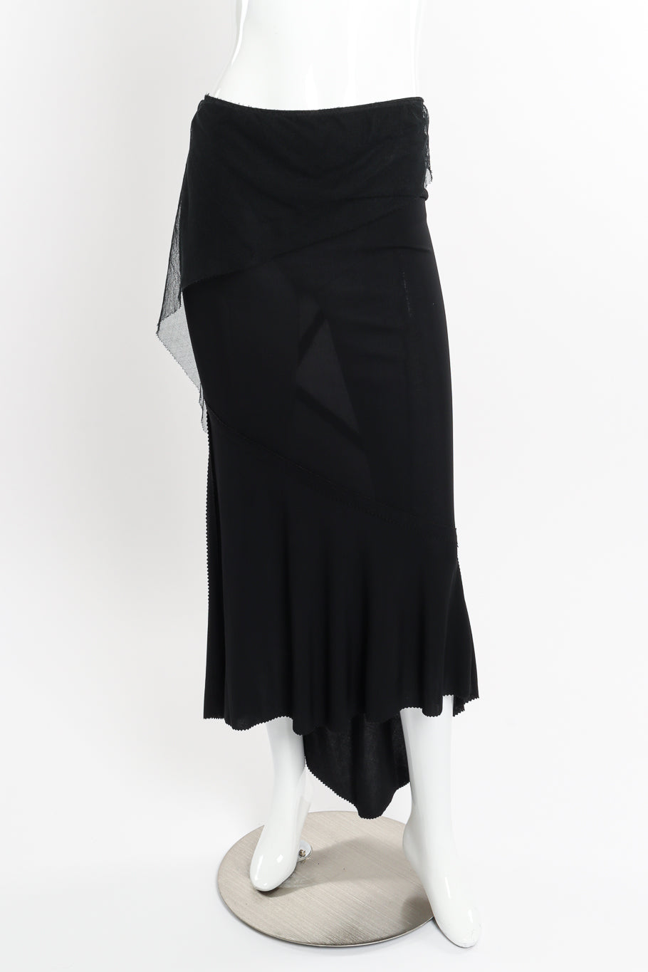 Jean Paul Gaultier Femme Mesh Overlay Ruffle Skirt front on mannequin @recessla