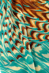 Vintage Jean Paul Gaultier Soleil Sea Scape Print Mesh Pants marbling print closeup @Recessla