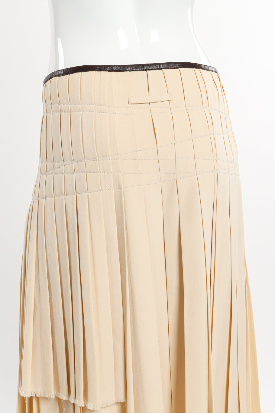 Vintage Jean Paul Gaultier Femme Pleated Kilt Skirt back on mannequin closeup @recessla