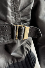 Gucci Knit Trim Leather Jacket buckle detail @recess la