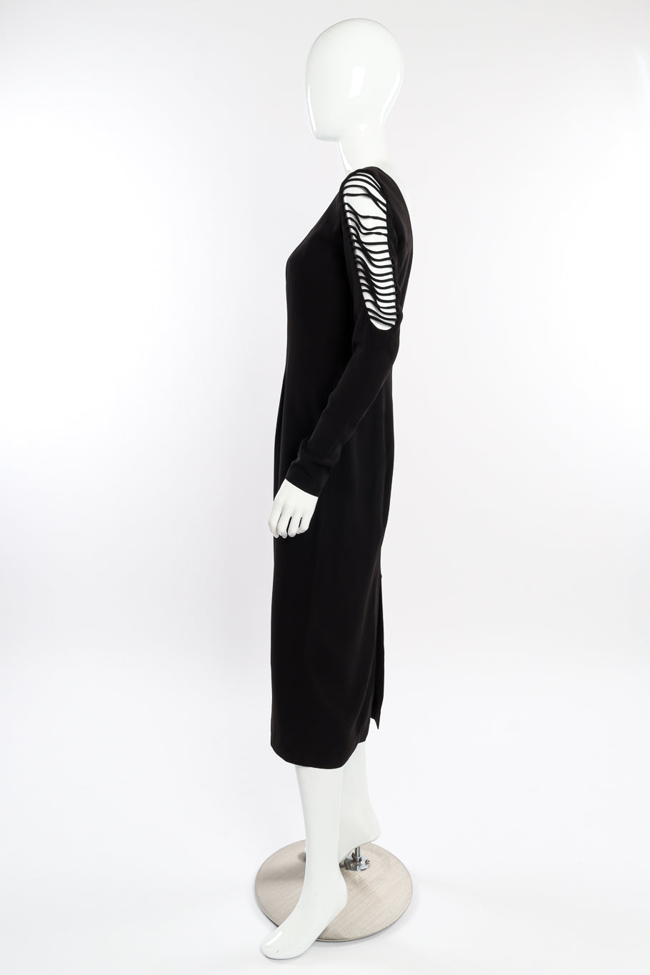 Vintage Sophie Sitbon Lattice Sleeve Sheath Dress side on mannequin @recessla