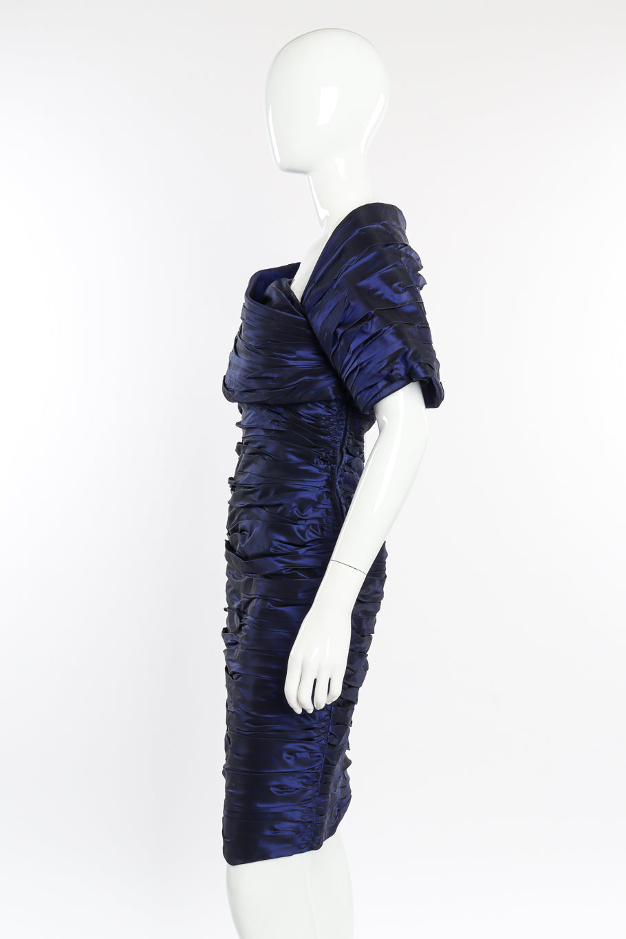 Vintage Jacqueline de Ribes Taffeta Wrap Dress side on mannequin @recessla