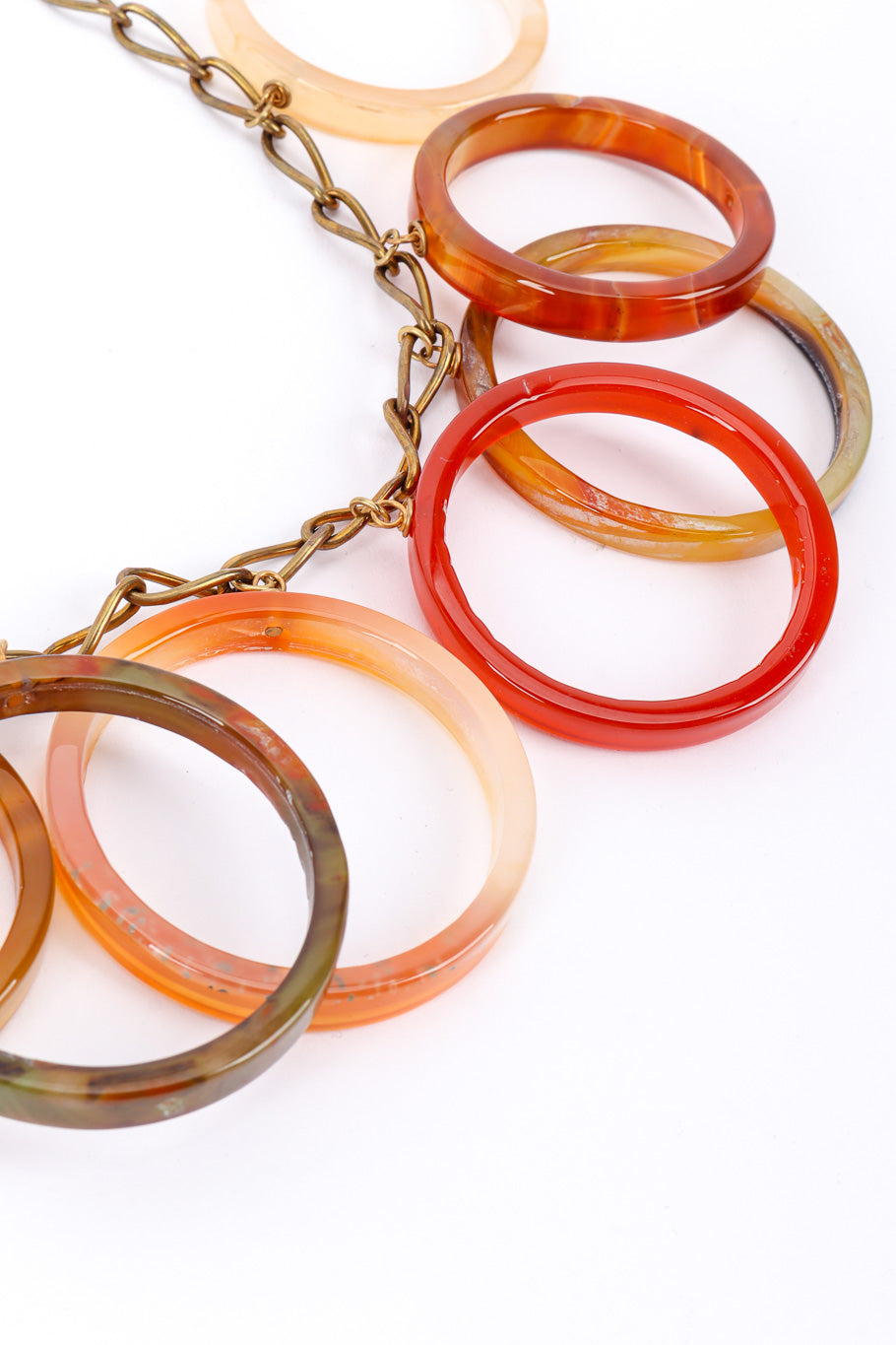 Vintage Jan Michaels Carnelian Hoop Necklace hoop closeup @recessla