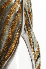 Vintage Janice Wainwright Metallic Burnout Jacket and Tank Set jacket side slit closeup @recessla