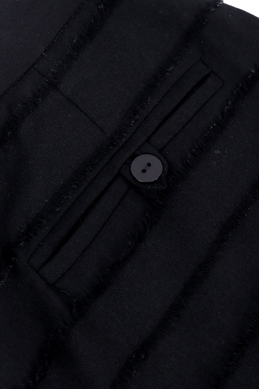 Vintage John Galliano Raw Edge Stripe Pant back button pocket @reces la
