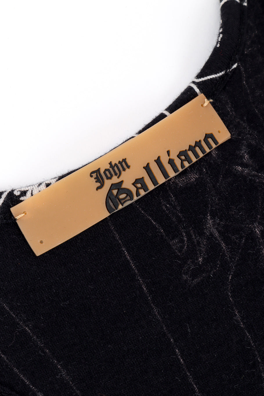 Vintage John Galliano Graphic Tank and Skirt Set tank signature label closeup @recess la