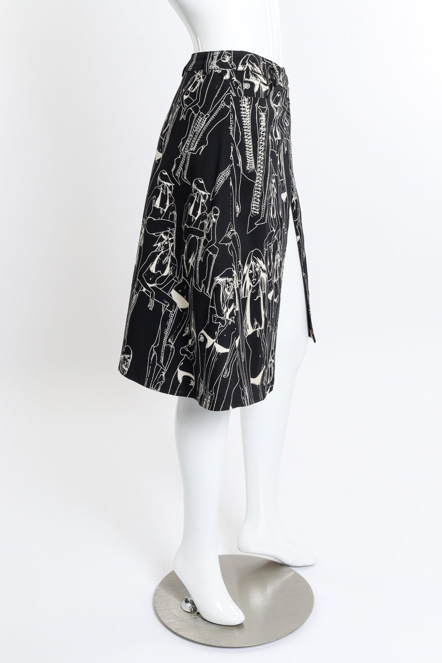 Vintage John Galliano Graphic Tank and Skirt Set skirt side on mannequin @recess la