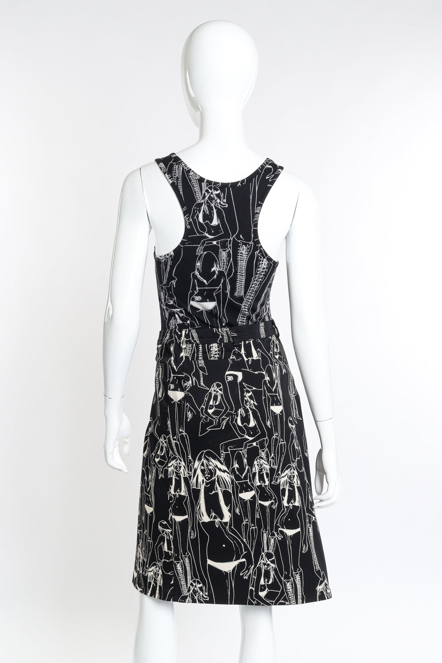 Vintage John Galliano Graphic Tank and Skirt Set back on mannequin @recess la