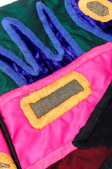 Patchwork cropped jacket by Judith Roberts embroidery close  @recessla