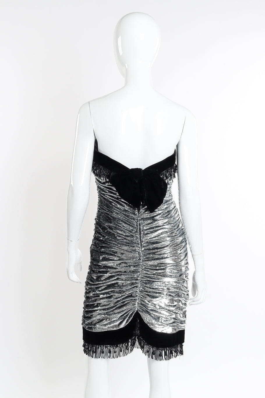Vintage Julee Julee Ruched Strapless Bow Dress back on mannequin @recessla