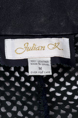 Julian K Navy Perforated Leather Jacket label @RECESS LA
