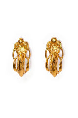 Vintage KH Paris Crown Top Cutout Earrings front @recess la