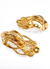 Vintage KH Paris Crown Top Cutout Earrings detail @recess la