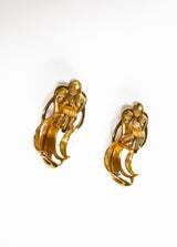 Vintage KH Paris Crown Top Cutout Earrings back @recess la