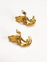 Vintage KH Paris Crown Top Cutout Earrings back clips open @recess la