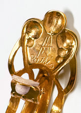 Vintage KH Paris Crown Top Cutout Earrings signature @recess la