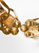 Vintage KH Paris Crown Top Cutout Earrings tarnish detail @recess la