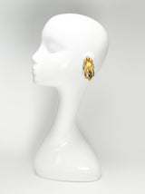 Vintage KH Paris Crown Top Cutout Earrings on mannequin @recess la