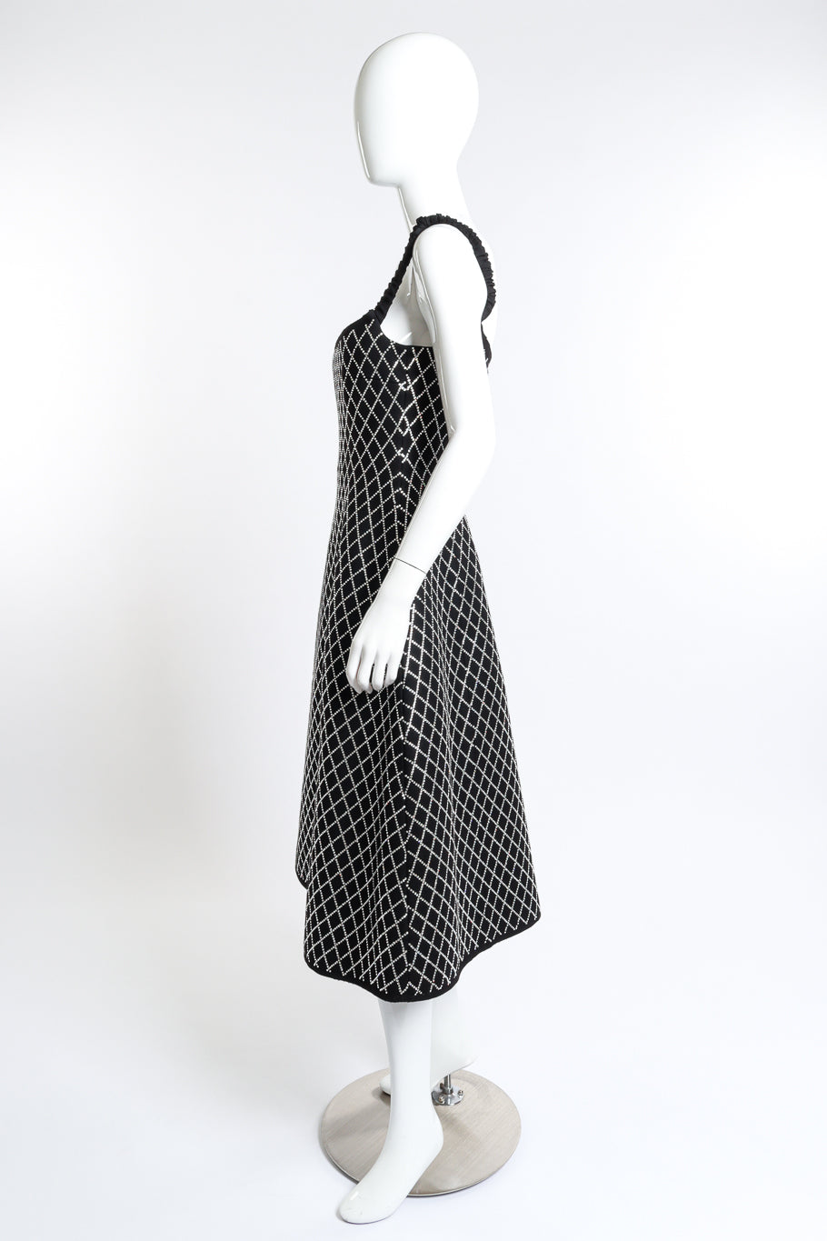 Khaite Diamond Crystal Studded Midi Dress side on mannequin @recess la