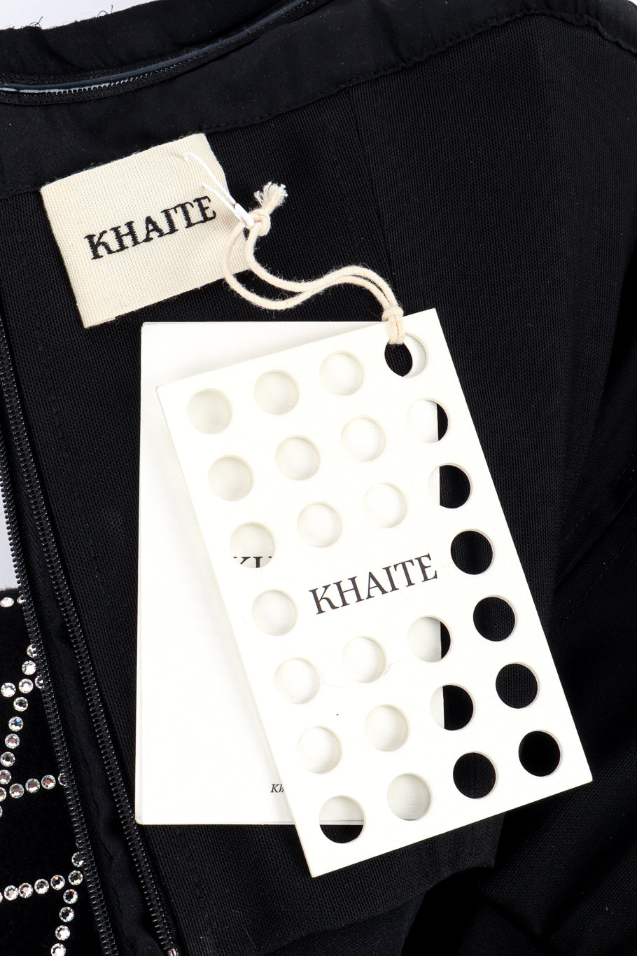 Khaite Diamond Crystal Studded Midi Dress signature label and hang tag @recess la
