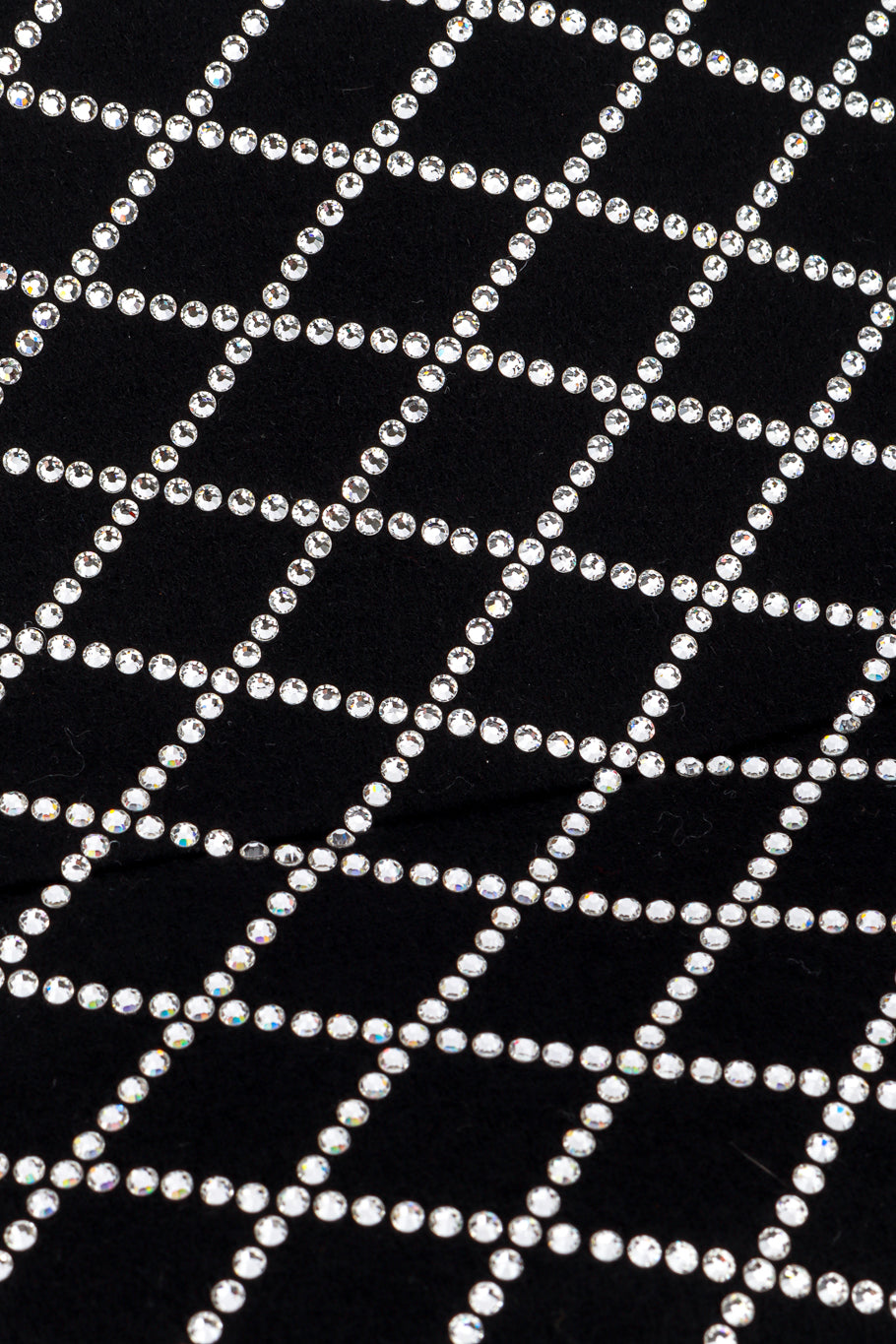Khaite Diamond Crystal Studded Midi Dress crystal diamond pattern closeup @recess la