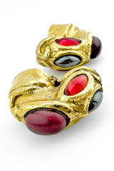 Vintage Kalinger Cabochon Curve Earrings detail @recess la