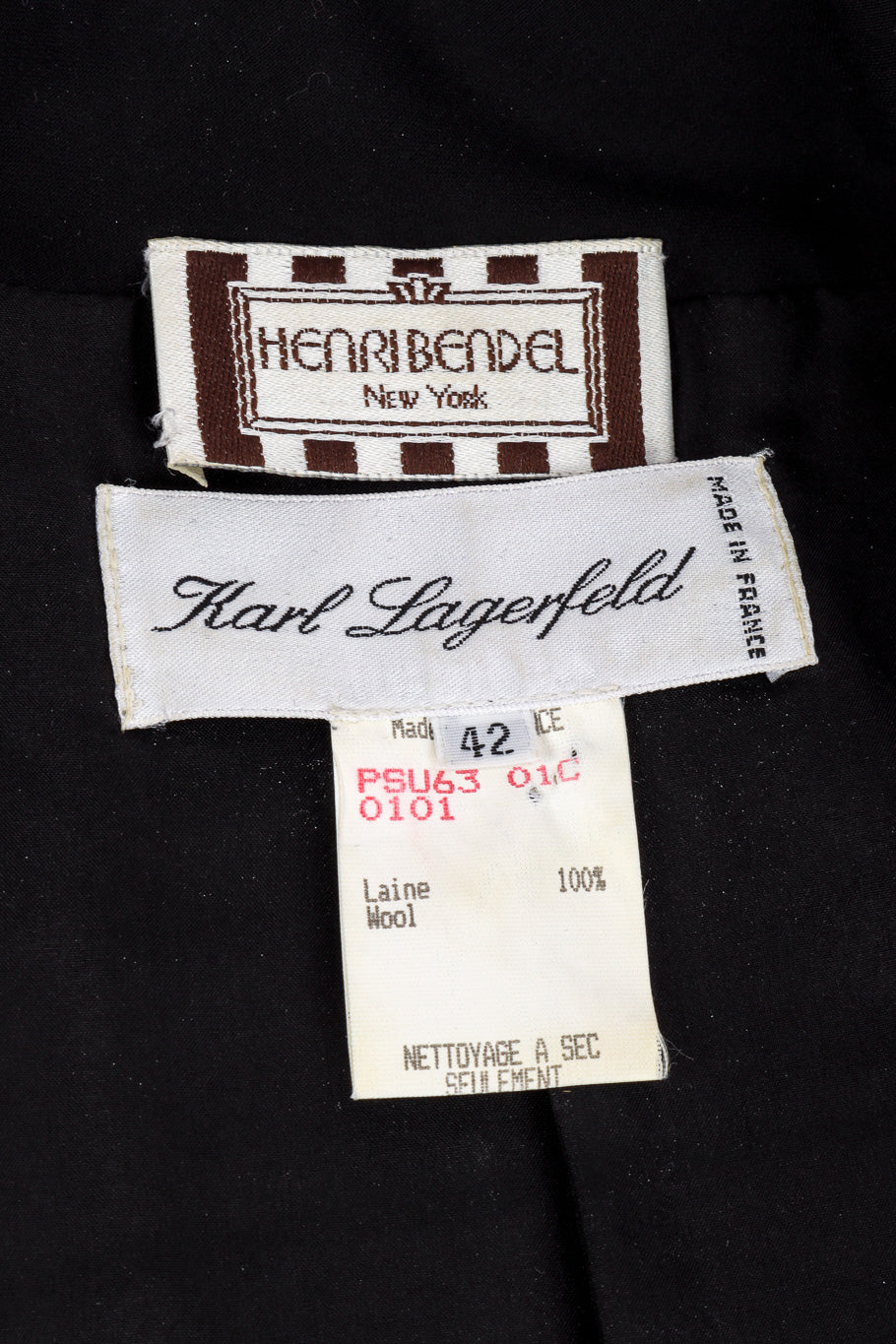 Vintage Karl Lagerfeld Double Breasted Sheer Jacket signature labels closeup @recessla