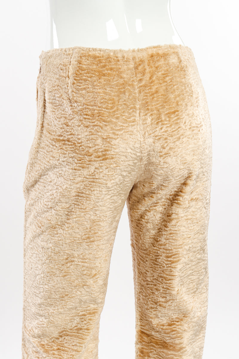Textured Faux Fur Pant by Krizia on mannequin back close @recessla