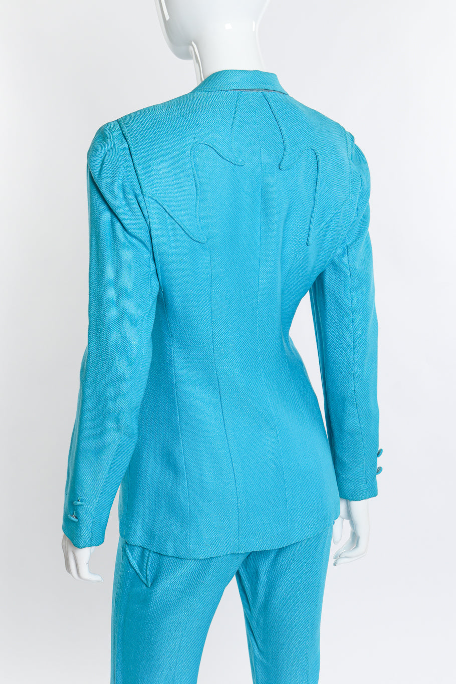 Vintage Lasso Western Jacket & Pant Suit back jacket on mannequin closeup @recess la