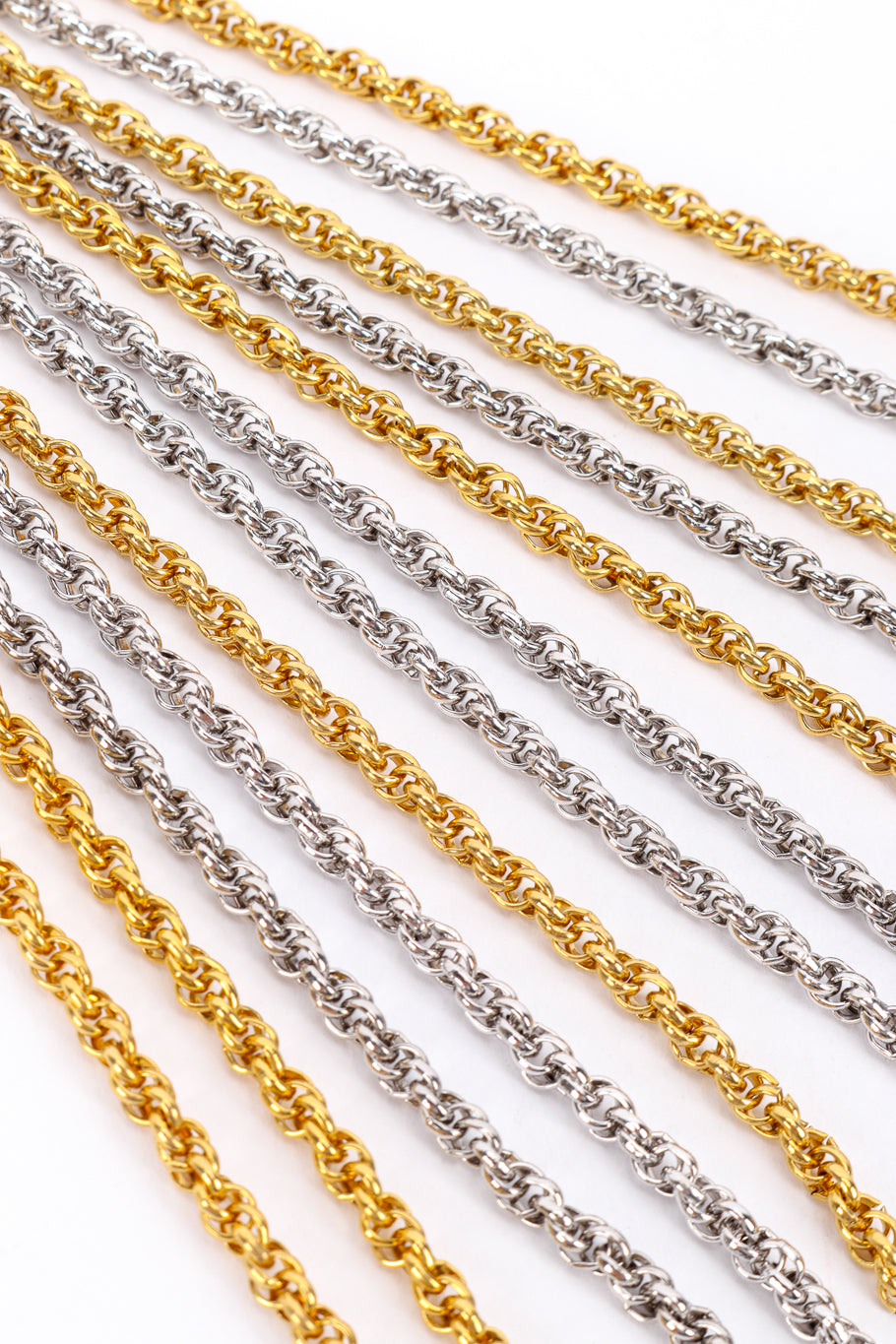 Vintage Les Bernard Knotted Mixed Metal Necklace chain closeup @recessla