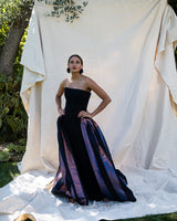 Vintage Bob Mackie Strapless Iridescent Gown on model @recessla