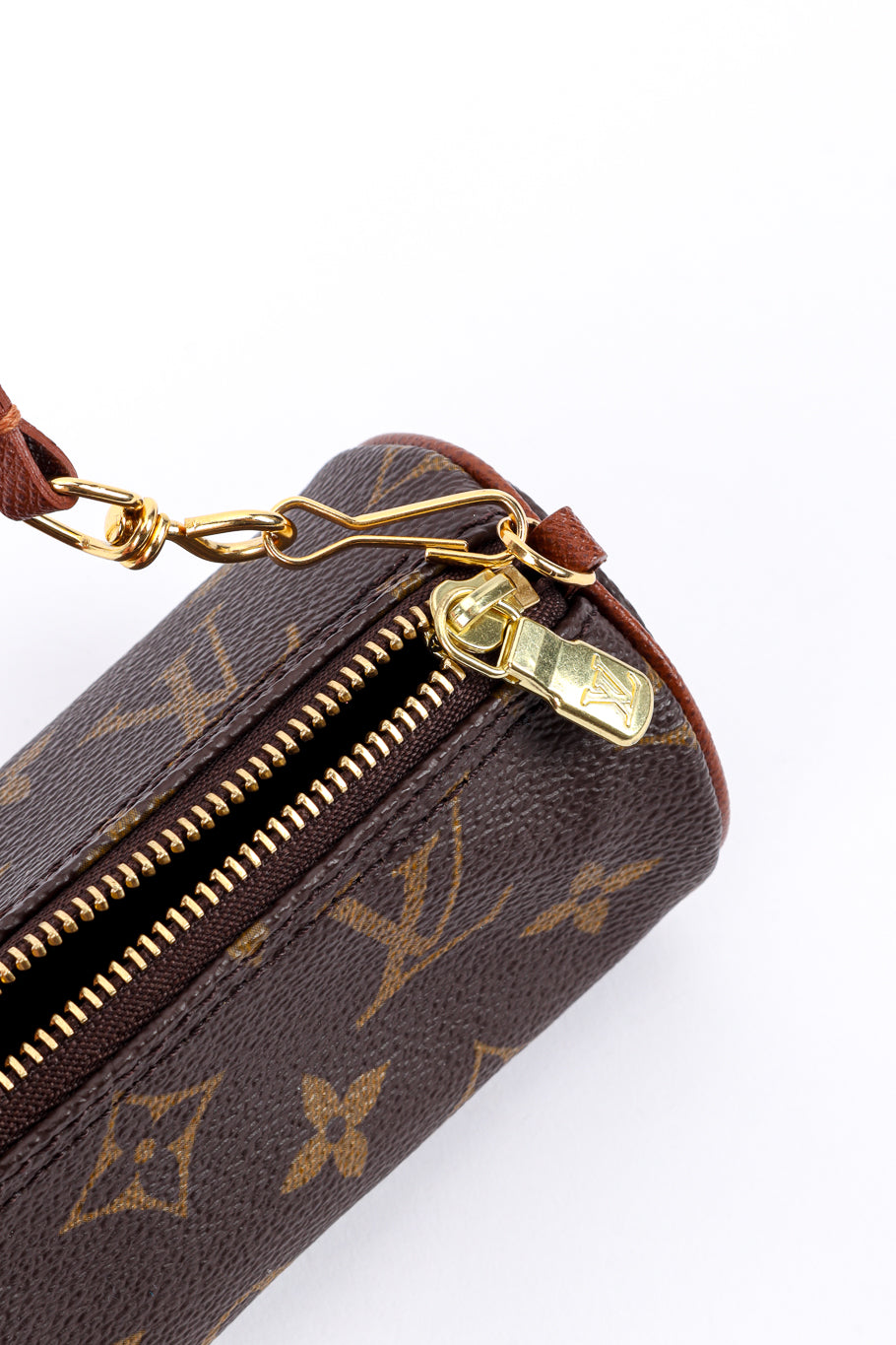 Classic Monogram Papillon Mini Bag by Louis Vuitton on white zipper tab @recess LA