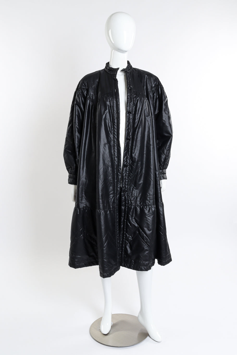 Vintage Laura Biagiotti Nylon Puffer Coat open front on mannequin @recessla