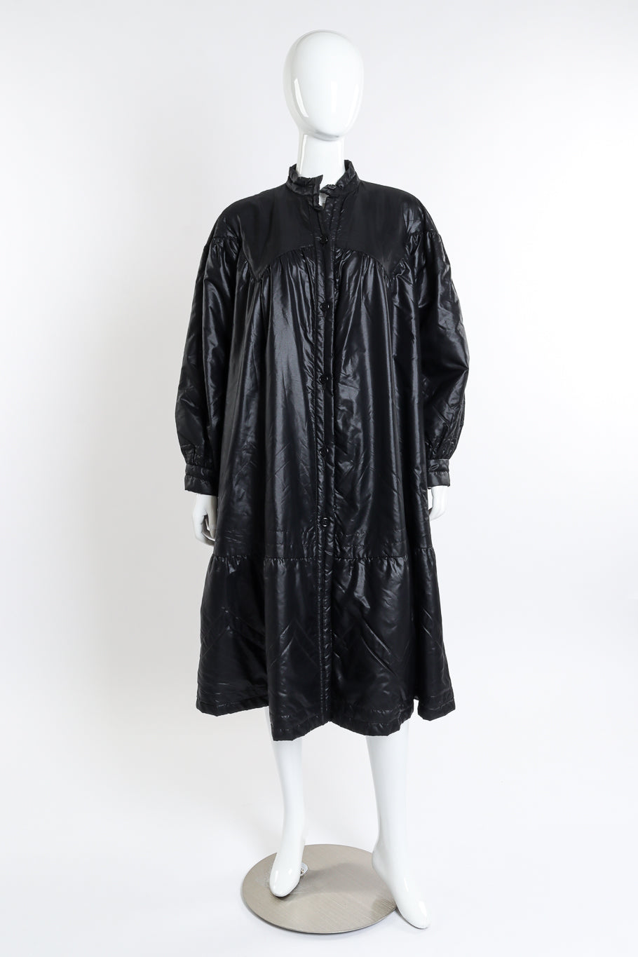 Vintage Laura Biagiotti Nylon Puffer Coat front on mannequin @recessla
