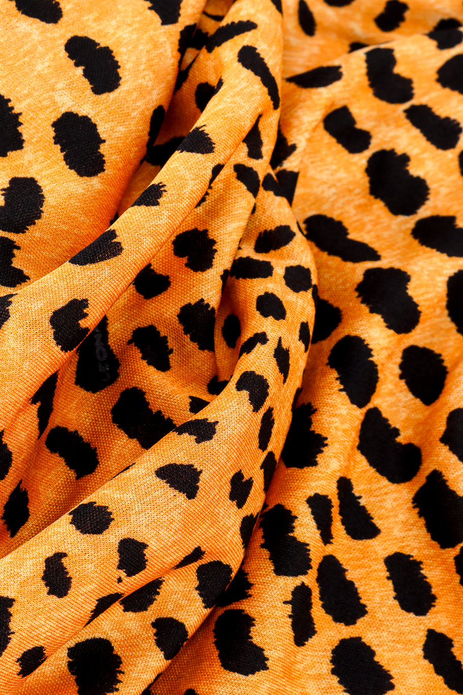 Vintage Leonard One Shoulder Cheetah Print Dress & Sash fabric closeup @recess la