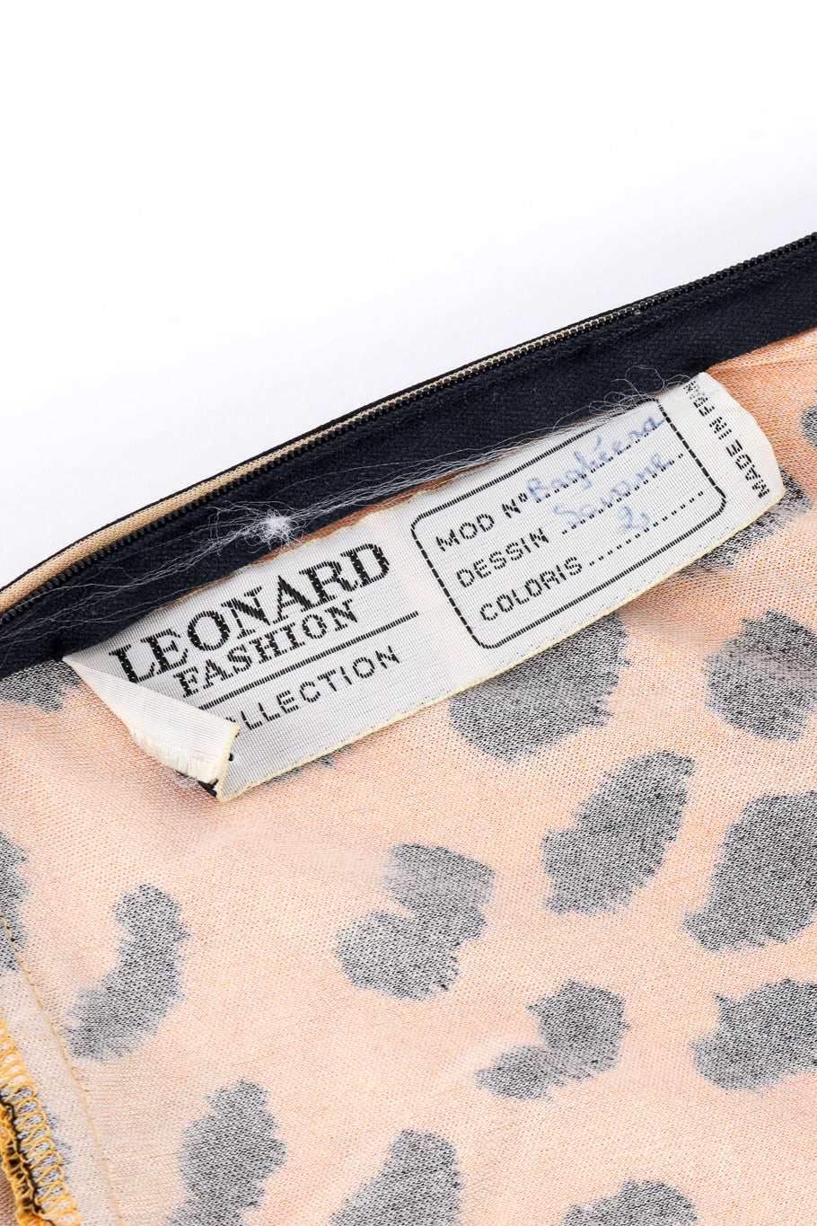 Vintage Leonard One Shoulder Cheetah Print Dress & Sash signature label @recess la