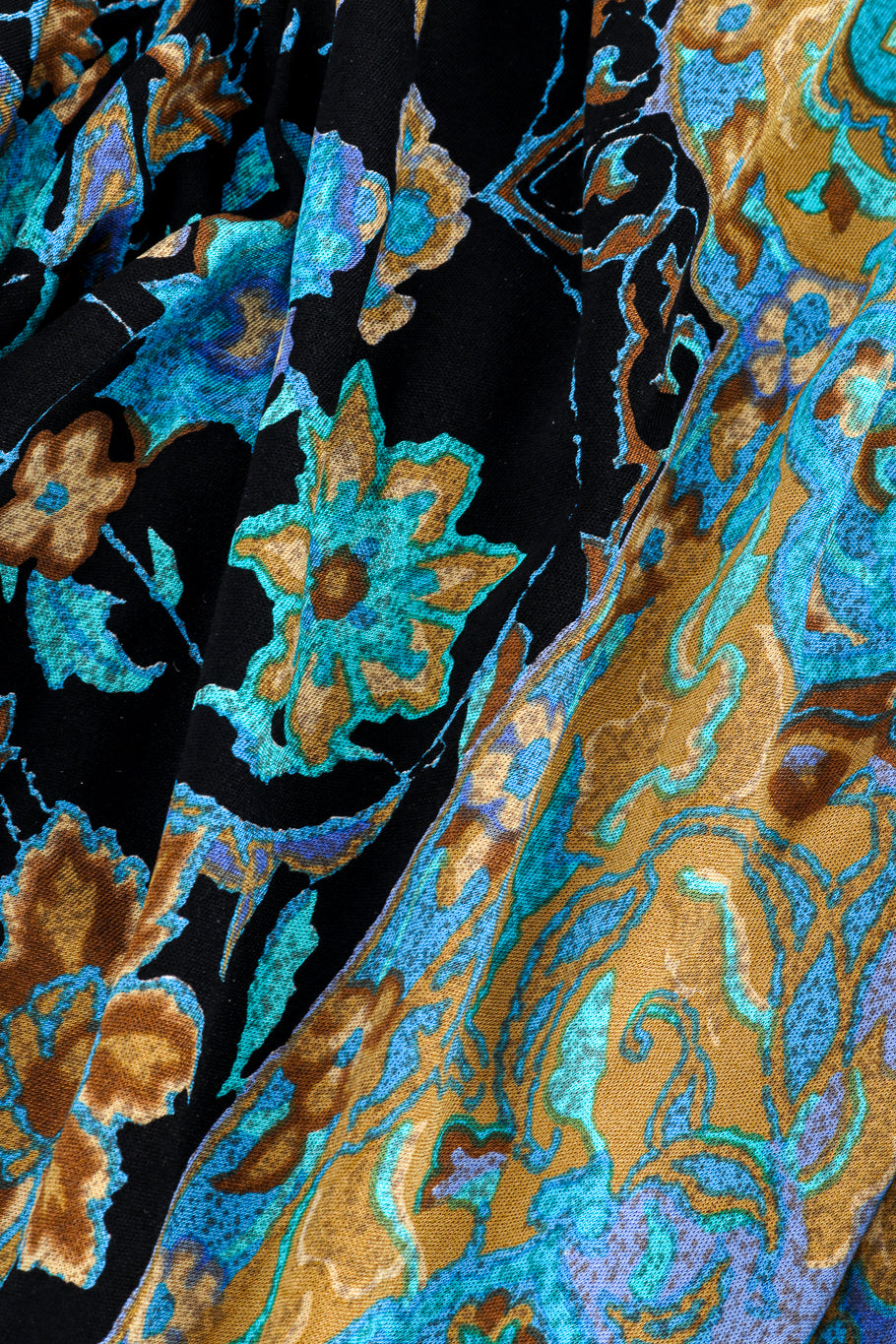 Vintage Leonard Floral Paisley Wrap Pant fabric closeup @recess la