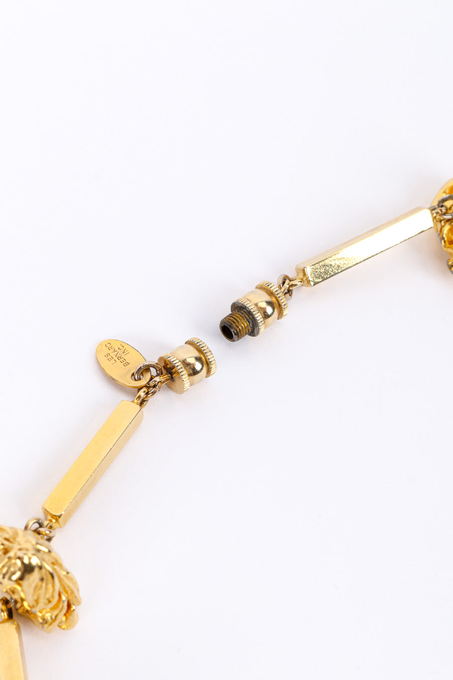 Vintage Les Bernard Nugget Chain Necklace closure unclasped @recessla