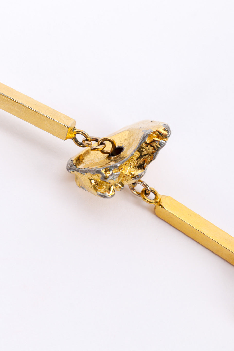 Vintage Les Bernard Nugget Chain Necklace nugget closeup @recessla