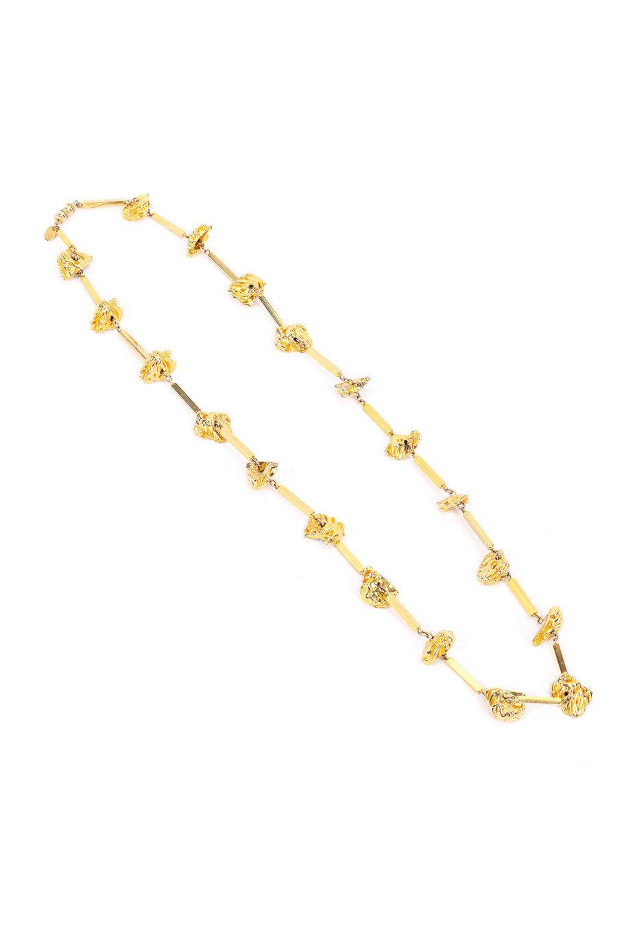 Vintage Les Bernard Nugget Chain Necklace front extended @recessla
