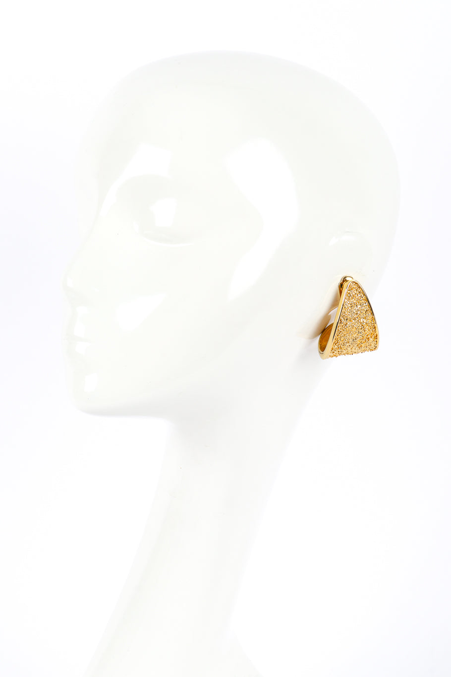 Vintage Les Bernard Textured Half Hoop Earrings on mannequin @recessla