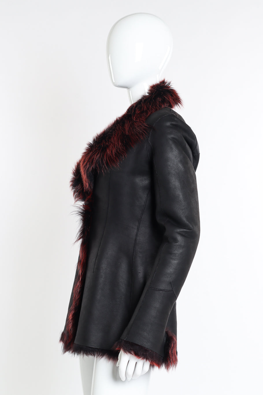 Vintage Les Habitudes Fur Trim Jacket side on mannequin @recessla